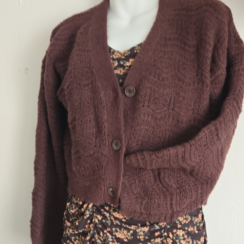 Volcom Brown Knit Cardigan Sweater